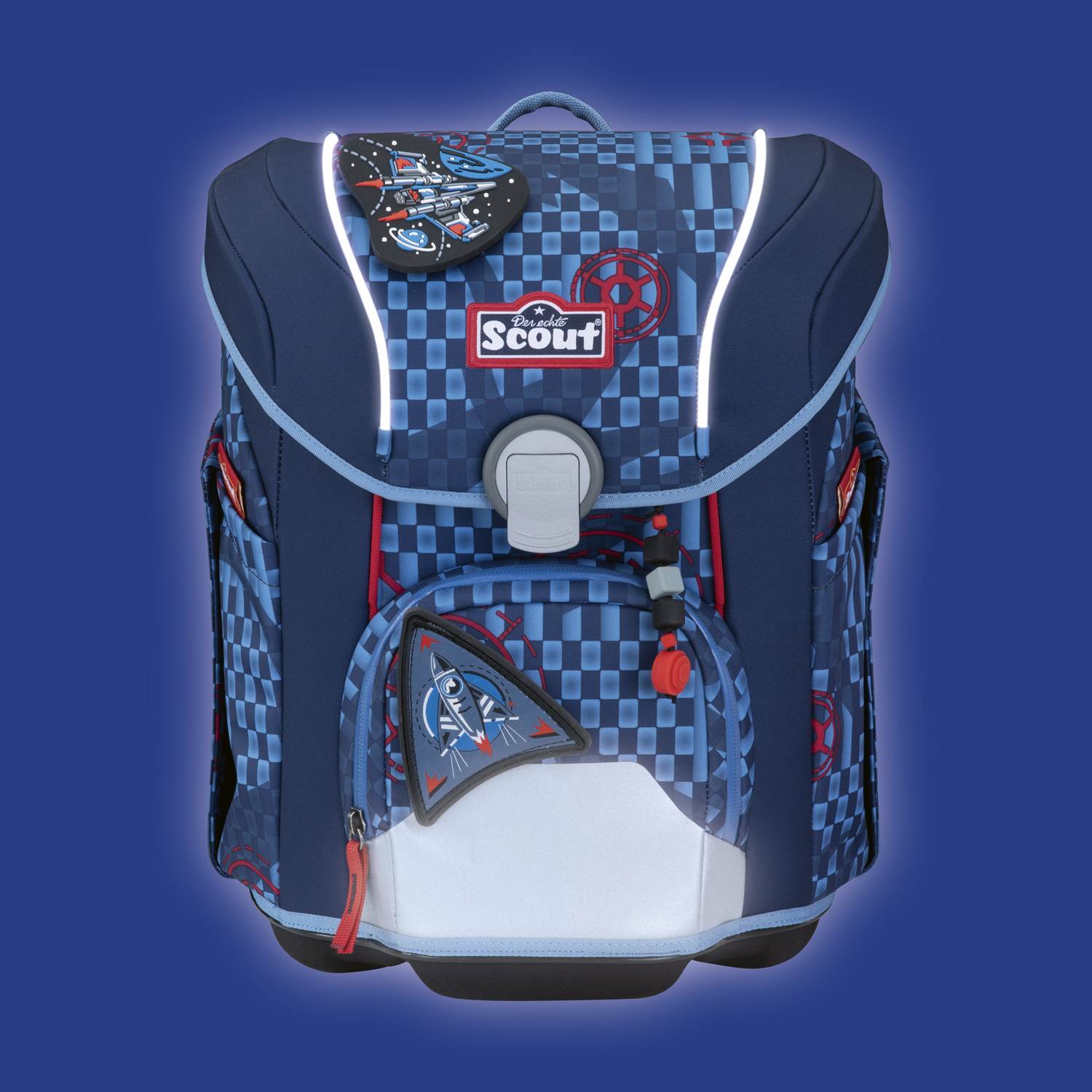 Scout Micro Schulranzen-Set 4tlg. Space Explorer Safety Light