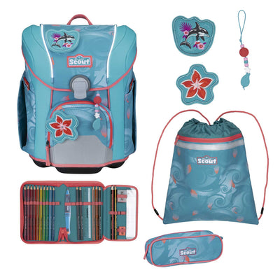 Scout Micro Schulranzen-Set 4tlg. Aloha Safety Light