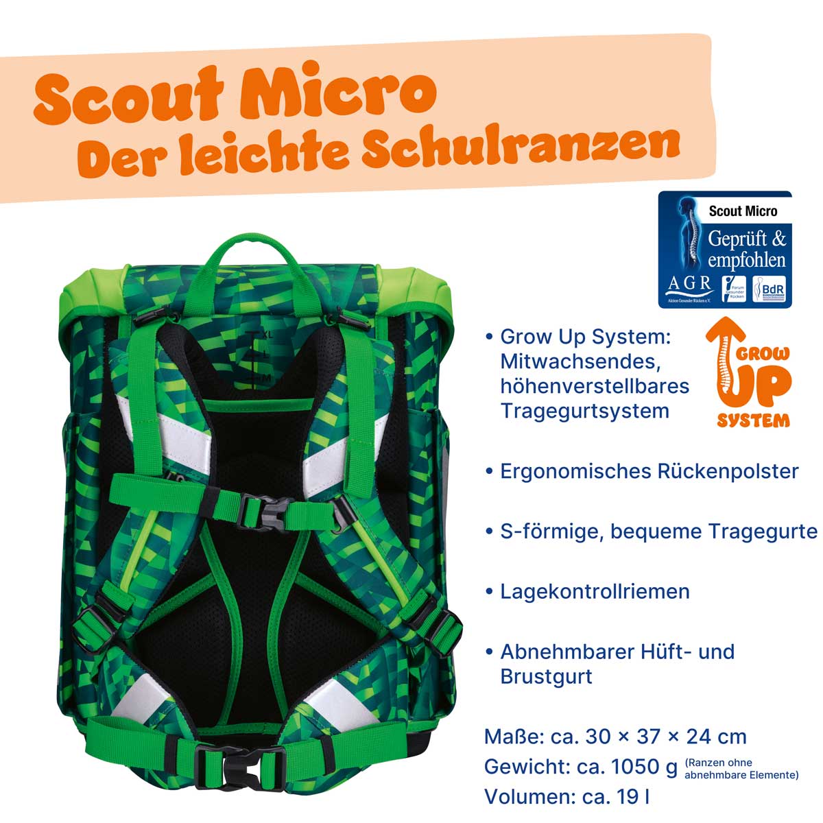 Scout Micro Schulranzen-Set 4tlg. Danger Dino