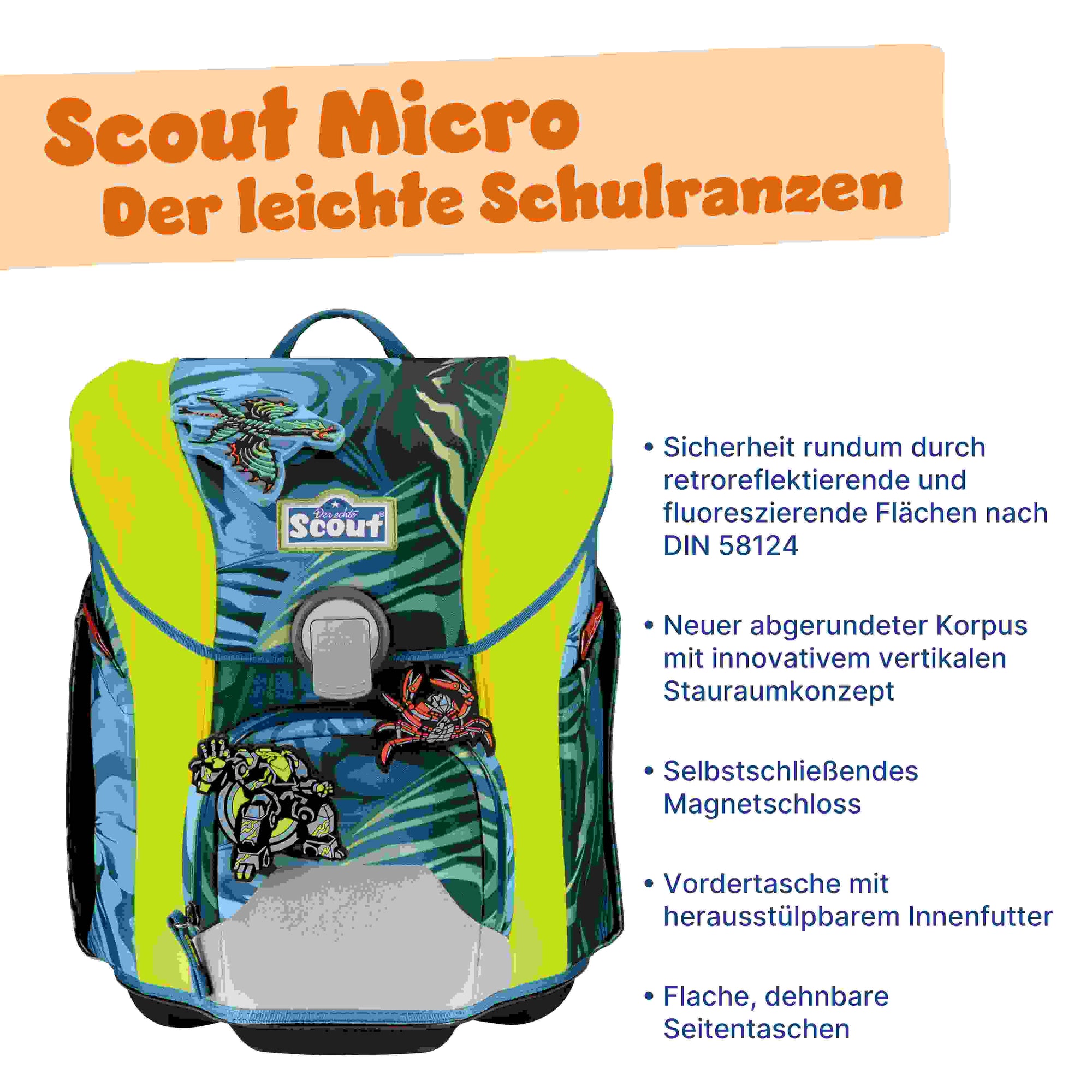 Scout Micro Schulranzen-Set 4tlg. Action