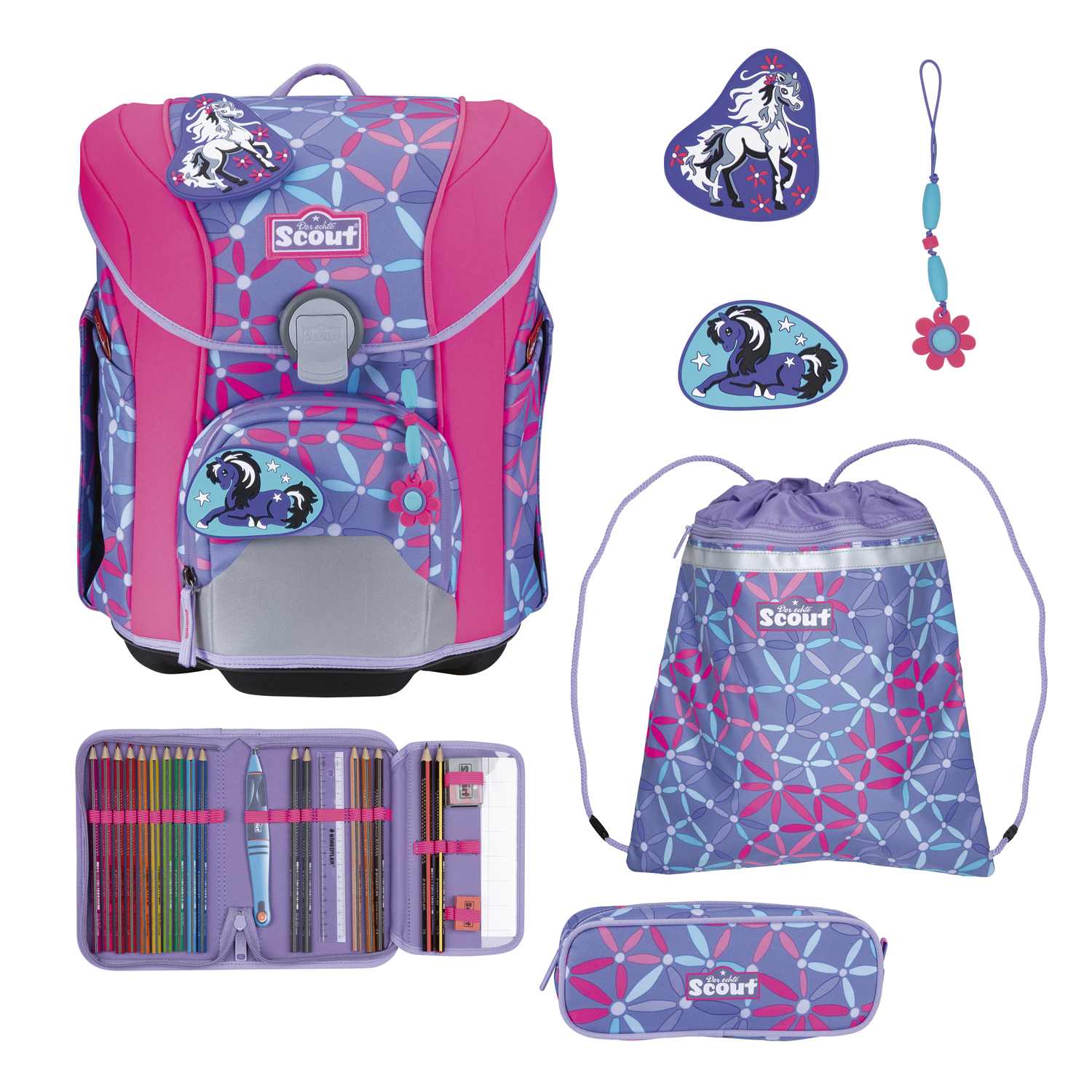Scout Micro Schulranzen-Set 4tlg. Pony Love