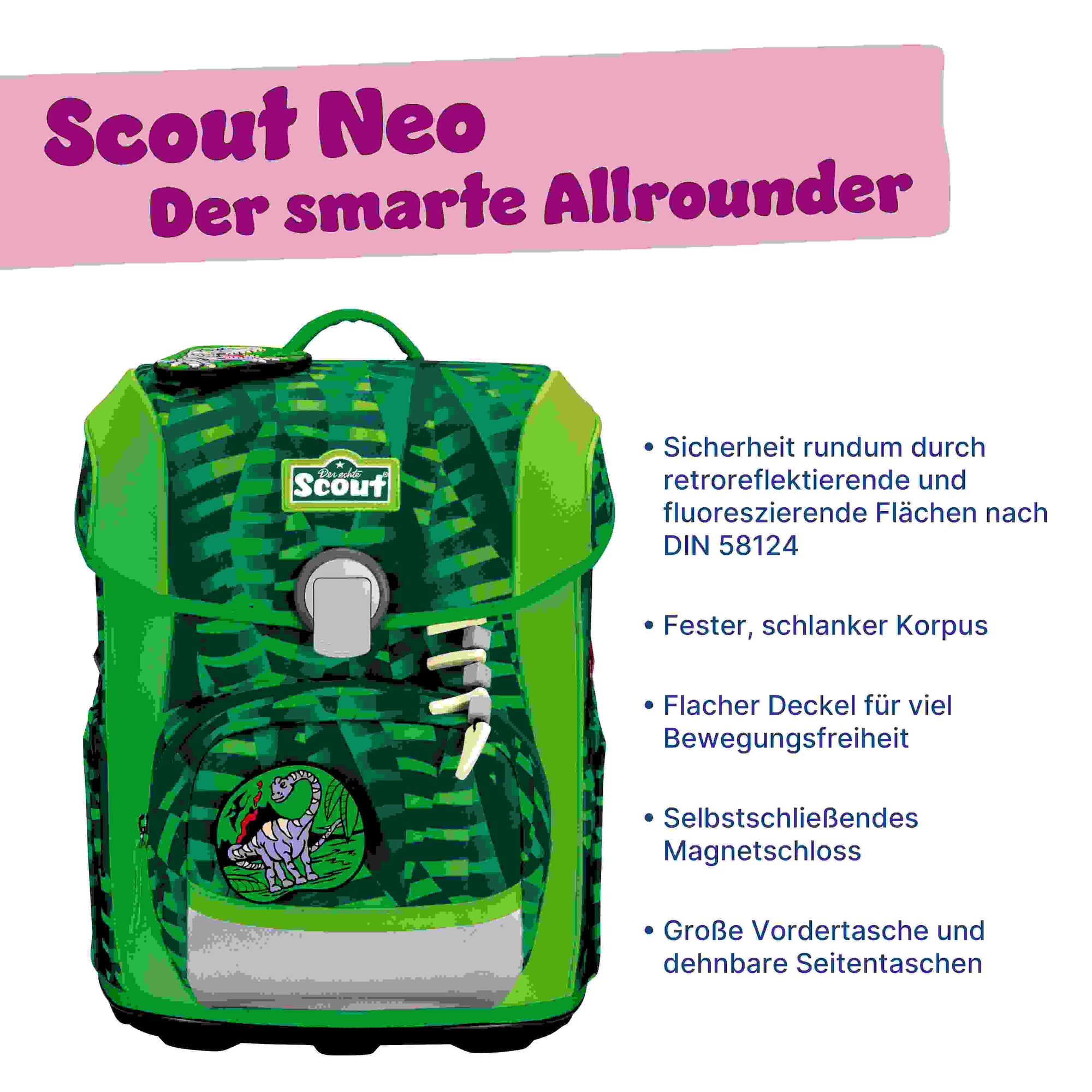 Scout Neo Schulranzenset 4tlg. Danger Dino