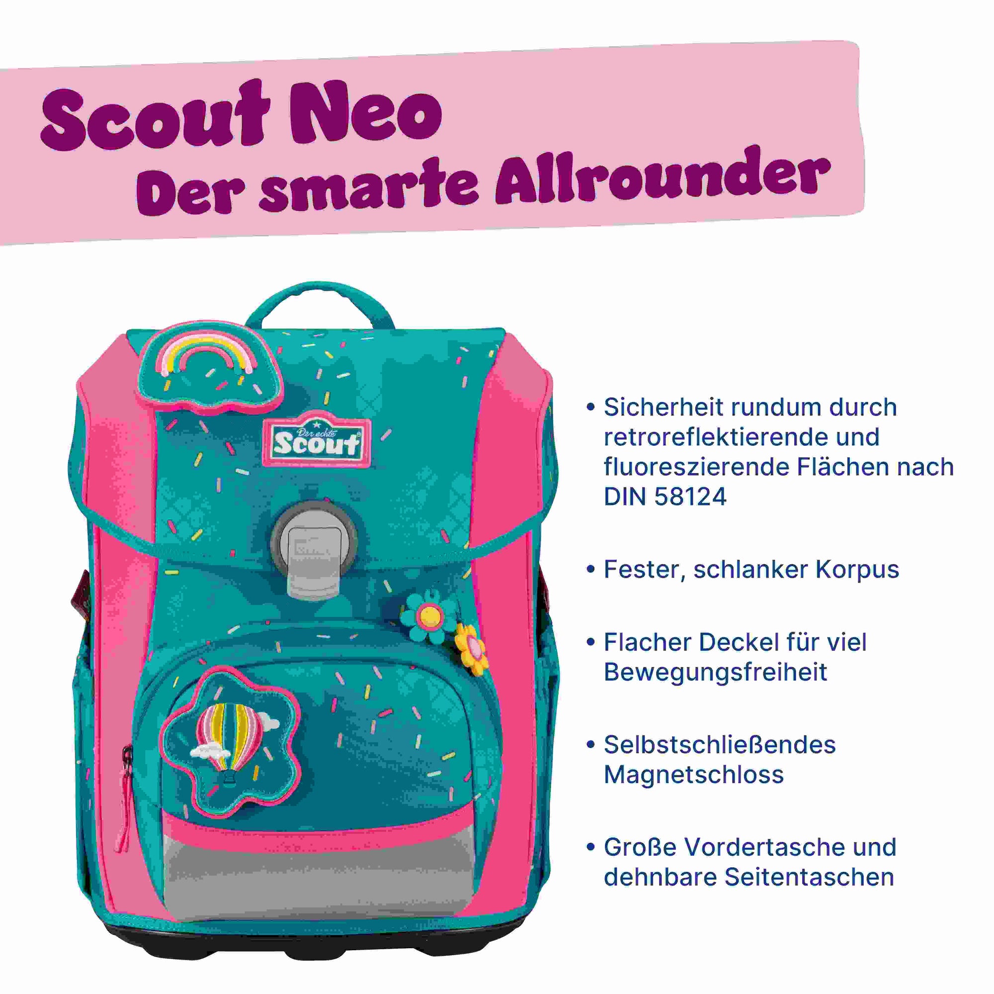 Scout Neo Schulranzenset 4tlg. Happy Confetti
