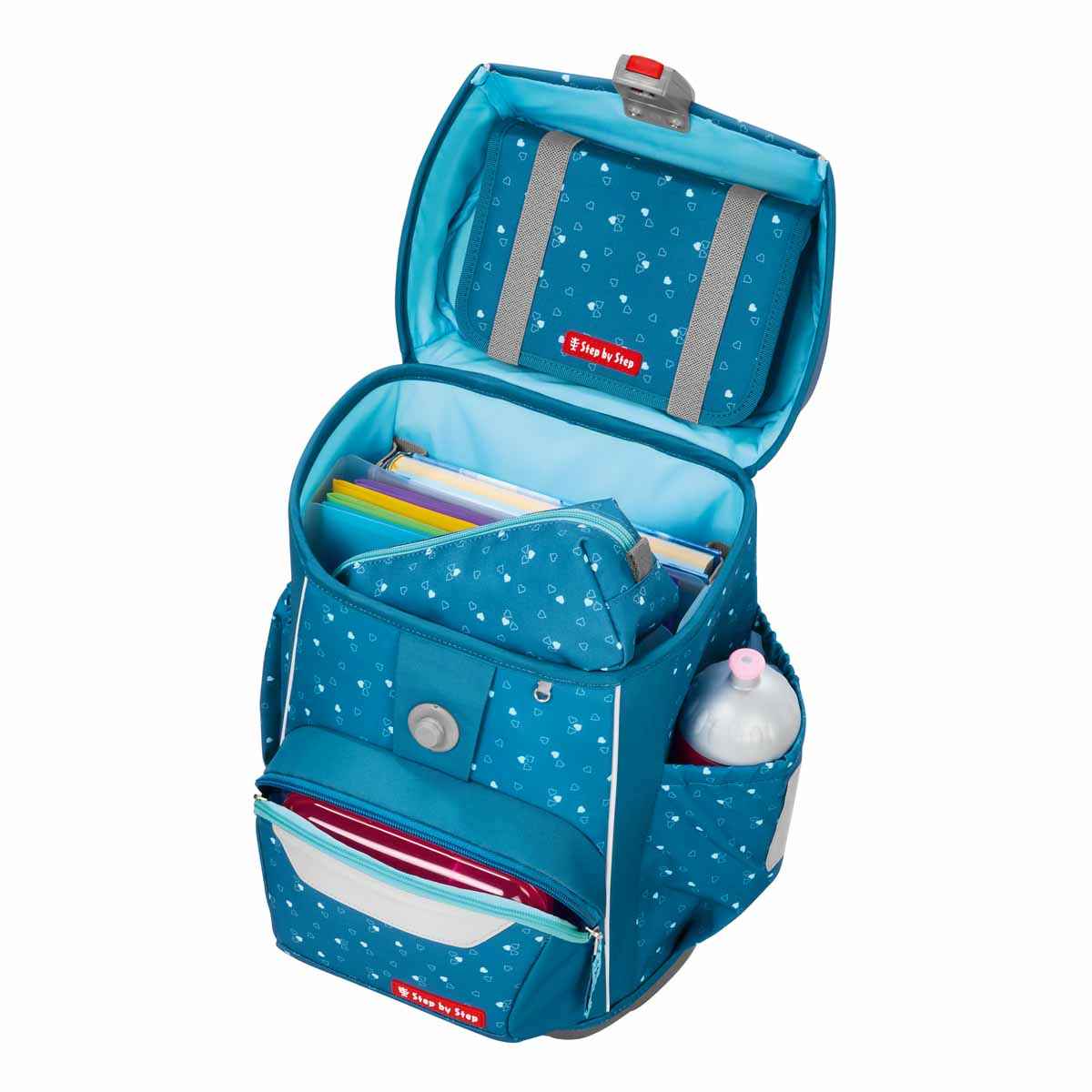Step by Step Basis Schulranzenset 4tlg. Blue Hearts