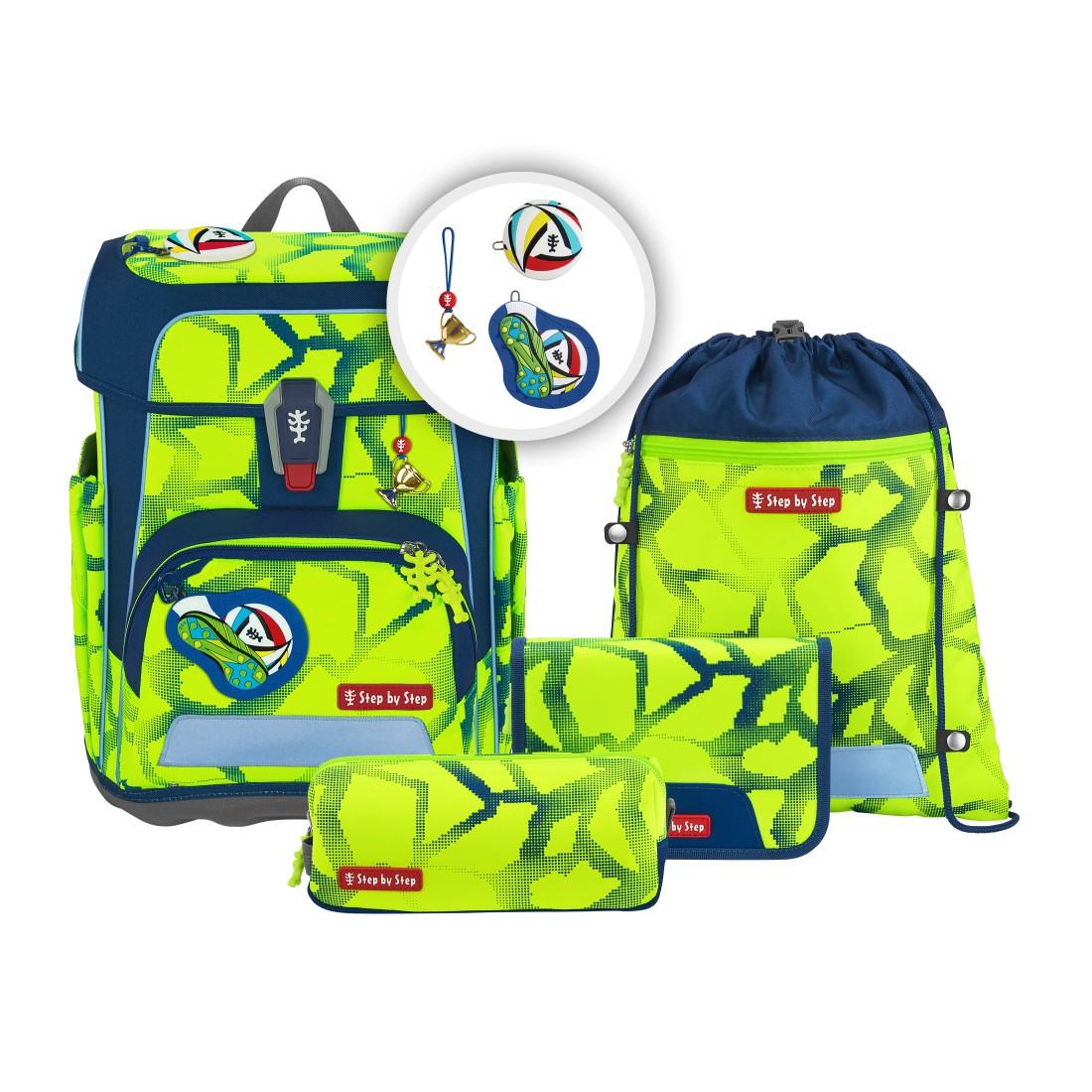 Step by Step Cloud NEON Schulranzenset 5tlg. Soccer Leo