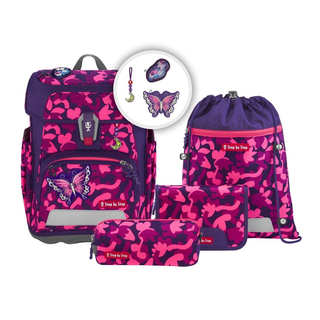 Step by Step Cloud SHINE Schulranzenset 5tlg. Butterfly Ina