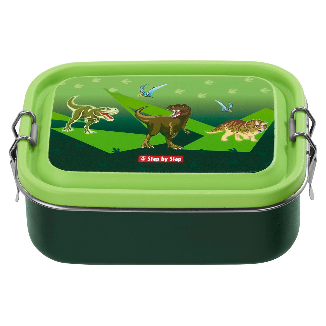 Step by Step Edelstahl Lunchbox Dino