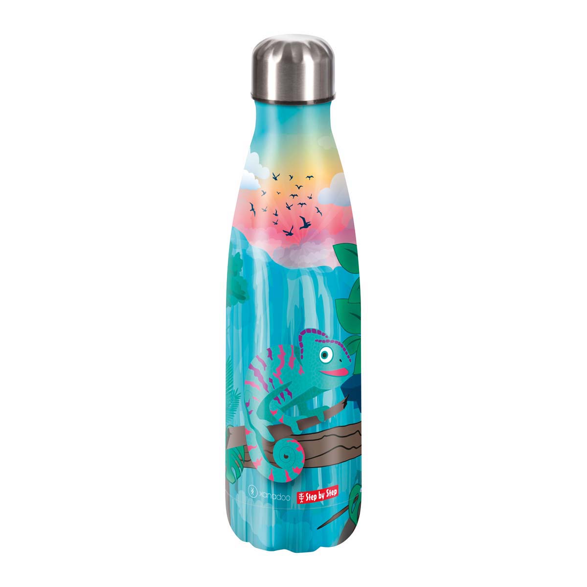 Step by Step Edelstahl Trinkflasche Chameleon Joshy