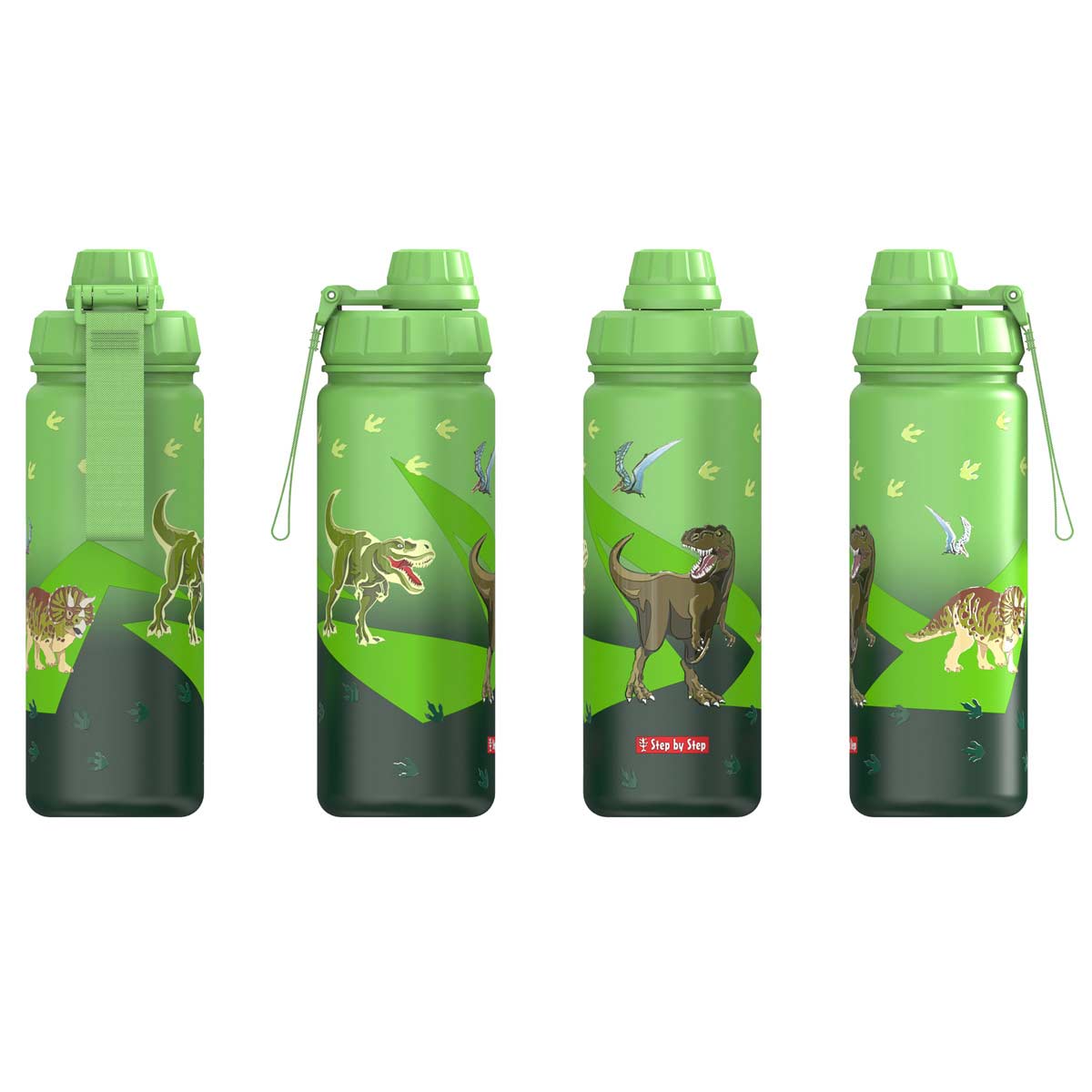 Step by Step Edelstahl Trinkflasche Dino