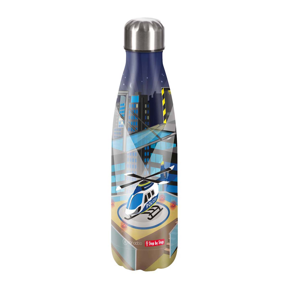 Step by Step Edelstahl Trinkflasche Helicopter Sam
