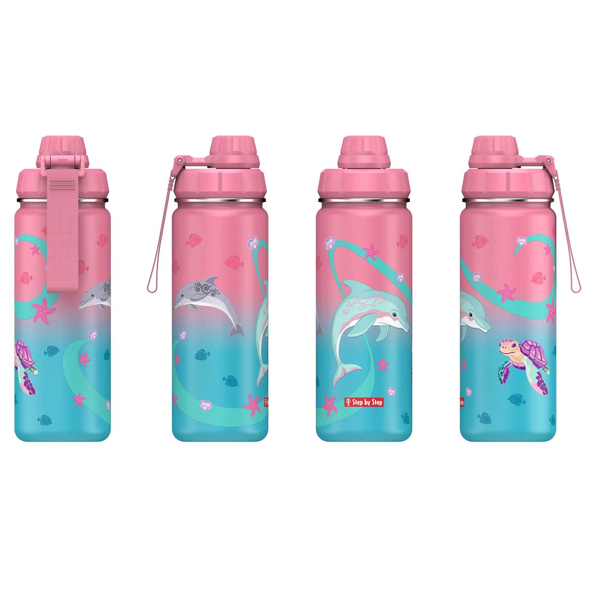 Step by Step Edelstahl Trinkflasche Sealife