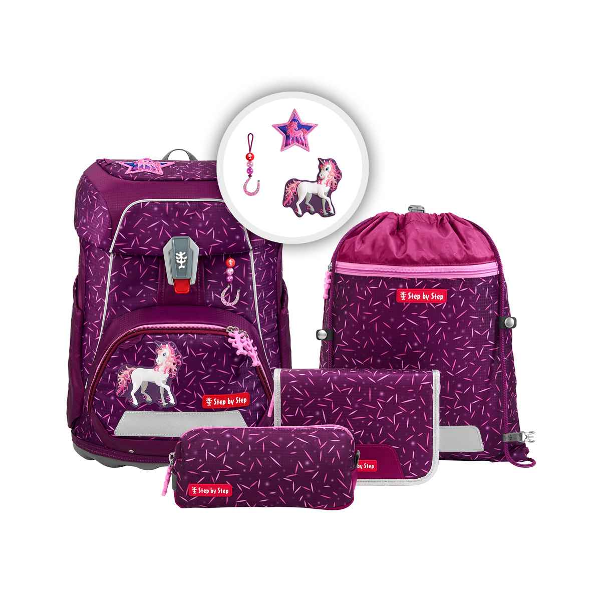 Step by Step FIT Schulranzenset 5tlg. Pretty Unicorn Nuala