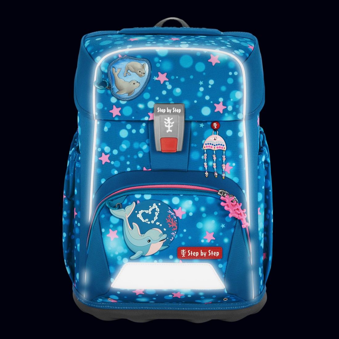 Step by Step Giant Schulranzenset 5tlg. Dolphin Azura