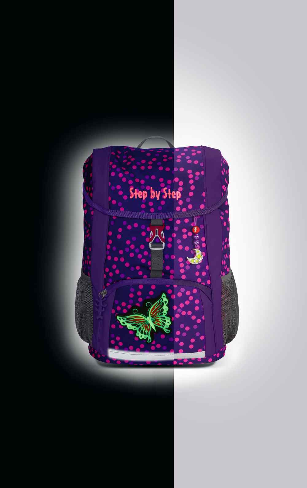 Step by Step JUNIOR KID Shine Kindergartenrucksack-Set 3tlg. Butterfly Night Ina