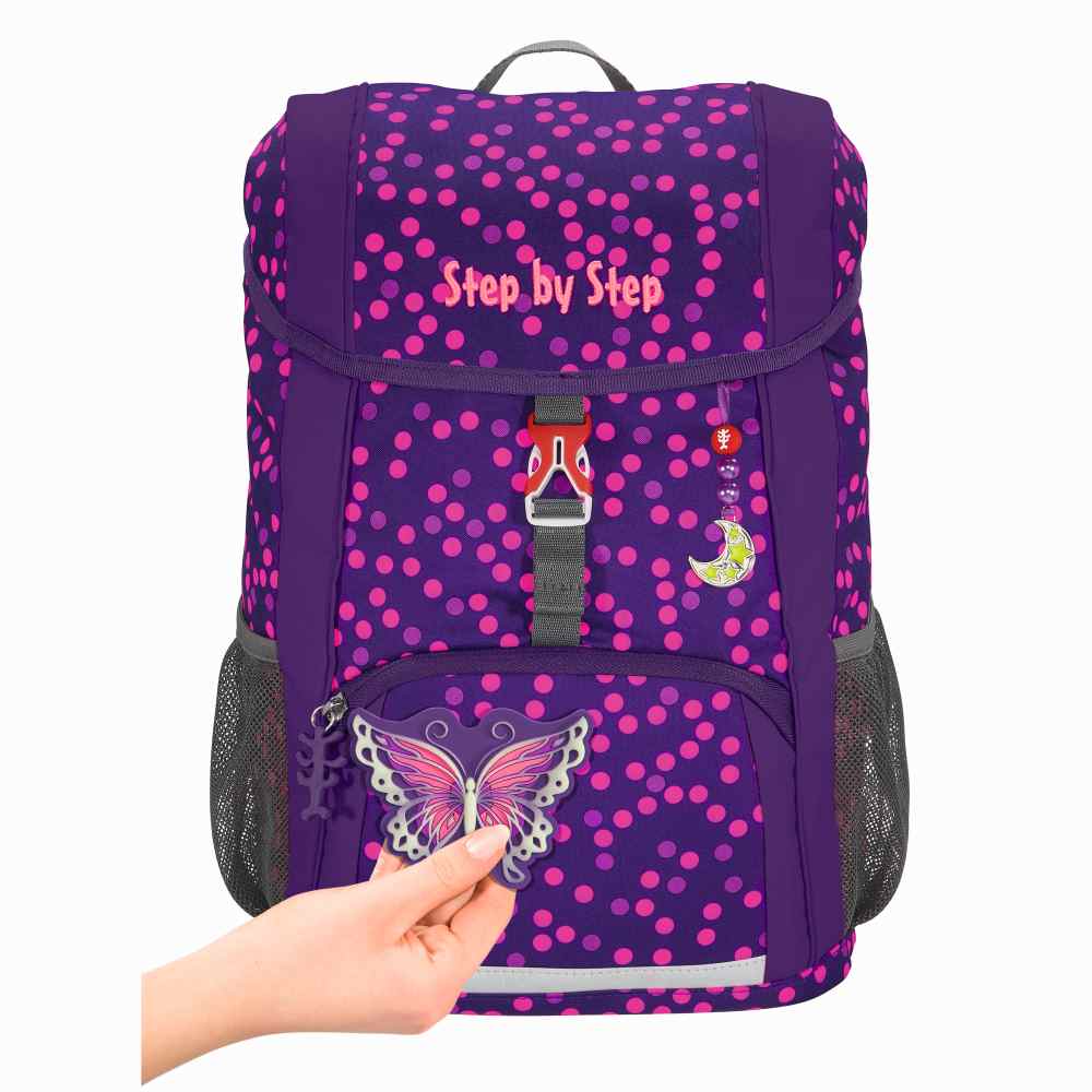 Step by Step JUNIOR KID Shine Kindergartenrucksack-Set 3tlg. Butterfly Night Ina