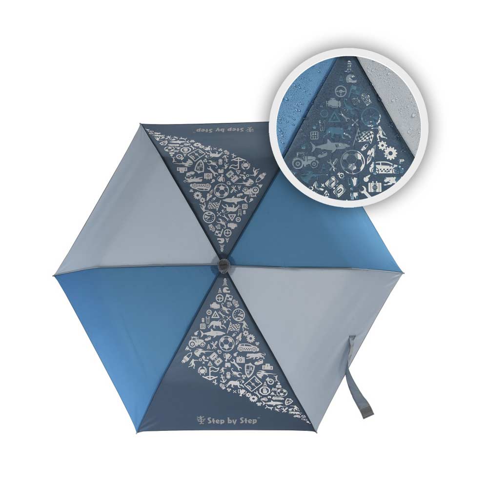 Step by Step Kinder Regenschirm Blue mit Magic Rain Effekt
