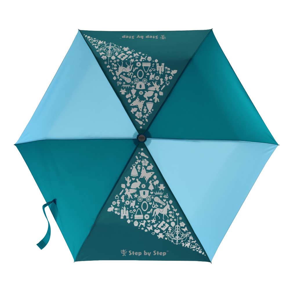 Step by Step Kinder Regenschirm Petrol mit Magic Rain Effekt