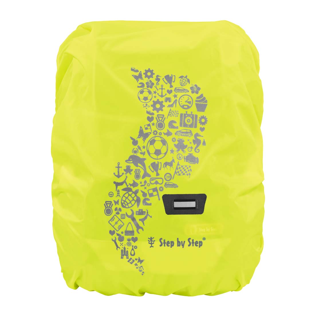 Step by Step Regenschutzhülle (small) für Vorschultaschen und Kindergarten - Rucksäcke  (gelbe Leuch