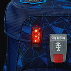 Step by Step LED Sicherheitsklemmleuchte rot leuchtend für Schulranzen und Rücksäcke