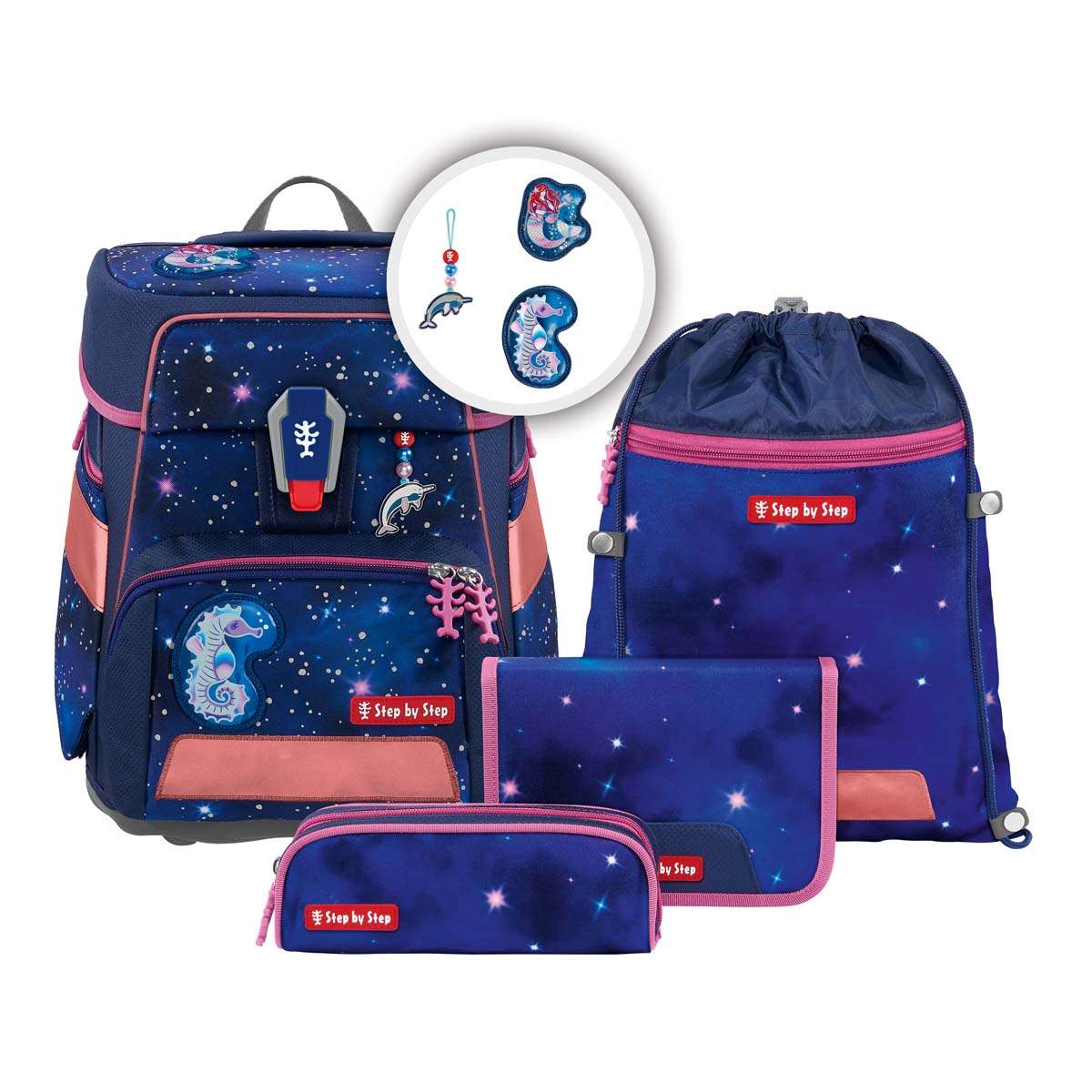 Step by Step Space Reflect Schulranzenset 5tlg. Star Seahorse Zoe
