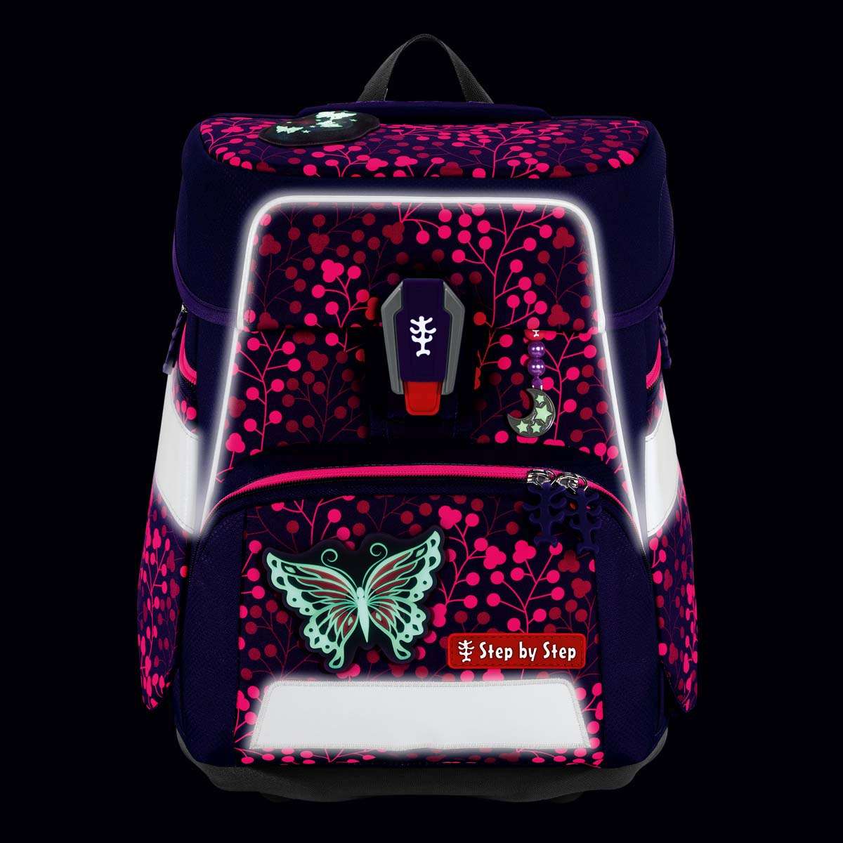 Step by Step Space Shine Schulranzenset 5tlg. Butterfly Night Ina