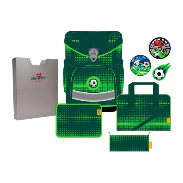 DerDieDas ErgoFlex EASY Soccer Green Schulranzen-Set 5tlg.