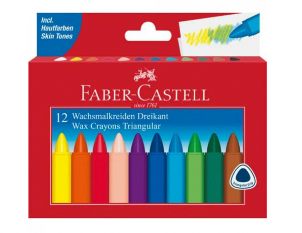 Faber-Castell Wachsmalkreide Dreikant (12 Stück)