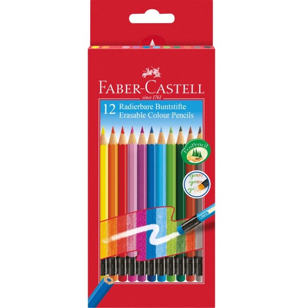 Faber-Castell Radierbare Buntstifte (12 Stück)