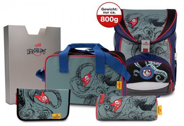 DerDieDas ErgoFlex XL Schulranzen-Set 5tlg. Octopus