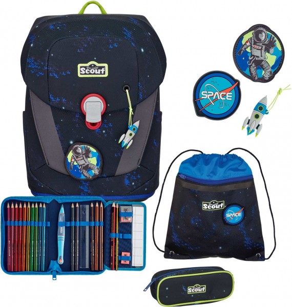 Scout Sunny II Schulranzen-Set 4tlg. Black Galaxy