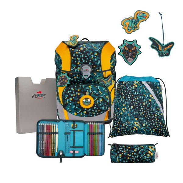 DerDieDas ErgoFlex Tiny Schulranzen-Set Dino Time 5tlg.