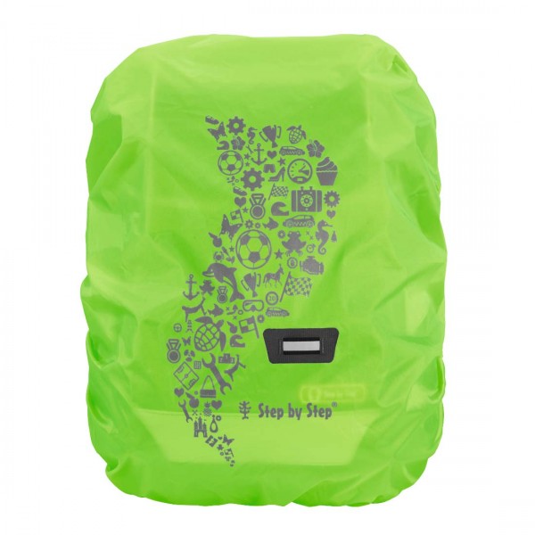 Step by Step Regenschutzhülle für Schulranzen (grüne Leuchtfarben)